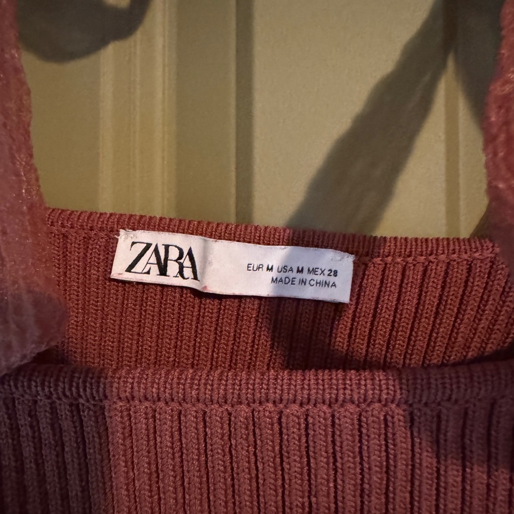 Zara Organza Combination Strap Knit Top - Picture 7 of 9